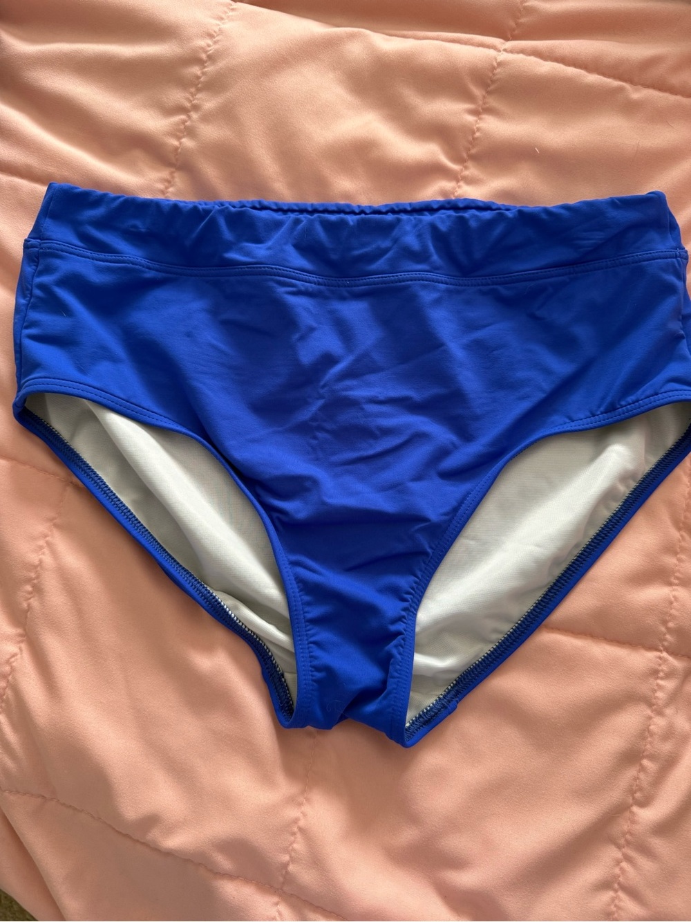 Lands' End Blue High-Waist Swim Bottoms